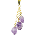 Amethyst 3 Points Necklace - Gold