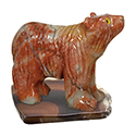 Carved Stone Bear on Base