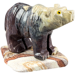 Large Carved Stone Bear