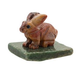 Carved Stone Rabbit on Base