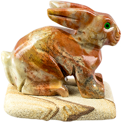 Large Carved Stone Rabbit