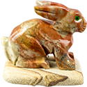 Large Carved Stone Rabbit