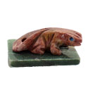 Carved Stone Gecko on Mineral Base