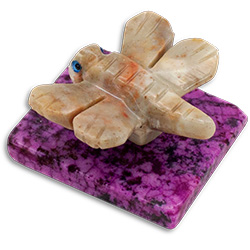 Carved Stone Dragonfly on Mineral Base