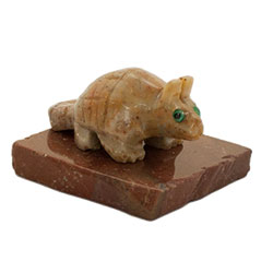 Carved Stone Armadillo on Base