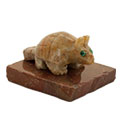 Carved Stone Armadillo on Base