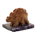 Carved Stone Stegosaurus on Base