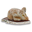 Carved Stone Mouse on Base