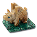 Carved Stone Flying Pig on Base