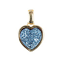 Tiny Aura Druzy Heart Necklace - Gold