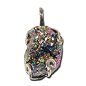 Peacock Titanium Aura Druzy Necklace - Silver