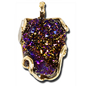 Purple Titanium Aura Druzy Necklace - Gold