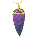 Wrapped Aura Arrowhead Necklace - Gold