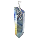 Aura Natural Point with Leaf Necklace