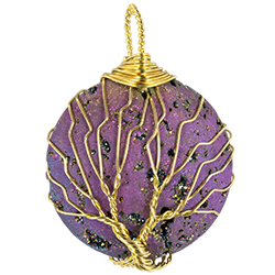 Wire Tree on Round Aura - Gold