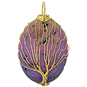 Wire Tree on Oval Aura - Gold