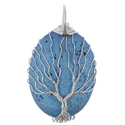 Wire Tree on Oval Aura - Silver