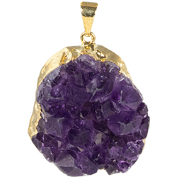 Amethyst Cluster Necklace - Gold