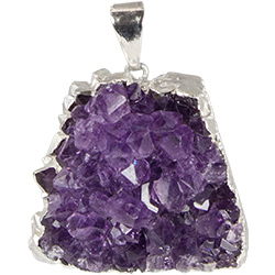 Amethyst Cluster Necklace - Silver