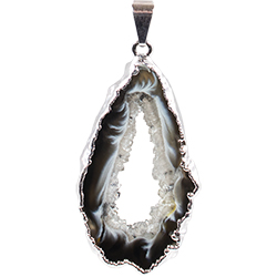 Geode Slice Necklace - Silver