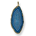 Enhanced Agate Slice Necklace - Gold