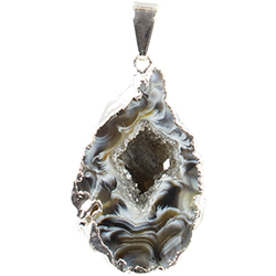 Geode Half Necklace - Silver