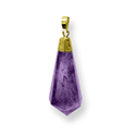 Amethyst Polished Point Necklace - Gold