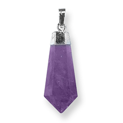 Amethyst Polished Point Necklace - Silver