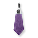 Amethyst Polished Point Necklace - Silver