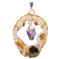 Geode Slice with Assorted Point Necklace