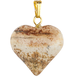 Puffed Gemstone Heart Necklace