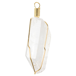 Natural Quartz Wire Wrap Necklace