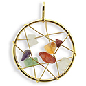 Dream Catcher Gemstones Necklace - Gold