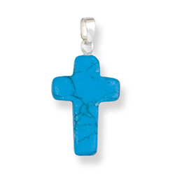 Small Gemstone Cross Necklace