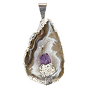 Geode Half with Amethyst Point Necklace