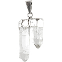 Quartz Point w/ Point Necklace - Silver