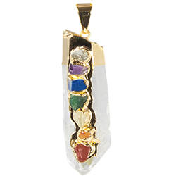 Chakra on Natural Point Necklace - Gold