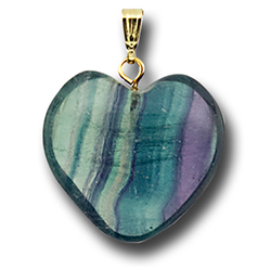 Heart Necklace 24mm - Fluorite