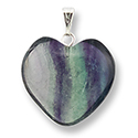 Heart Necklace 24mm - Fluorite