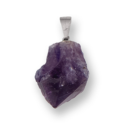 Natural Amethyst Point Necklace - Silver