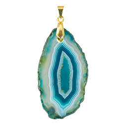 Small Agate Slice Necklace - Gold