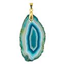 Small Agate Slice Necklace - Gold