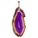 Small Agate Slice Necklace - Silver