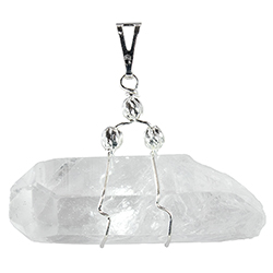 Natural Quartz Point Necklace - Silver