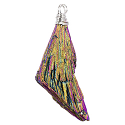 Rainbow Aura Kyanite Necklace - Silver