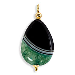 Gemstone Teardrop Necklace - Gold