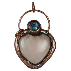 Bohemian Copper Crystal Heart Necklace