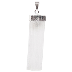 Selenite Pendant - Silver