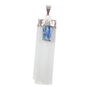 Selenite w/ Kyanite Necklace - Silver