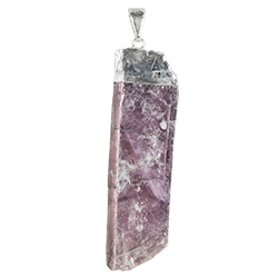 Lepidolite Slice Necklace - Silver